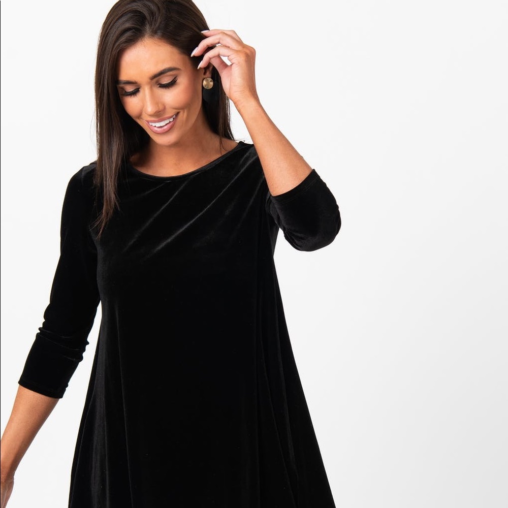 Agnes & Dora Velvet Tunic dress
